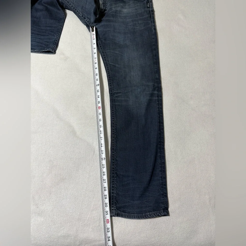 Silver Konrad Jeans Mens 36x31 Slim Fit Straight Blue Denim‎ Dark Wash